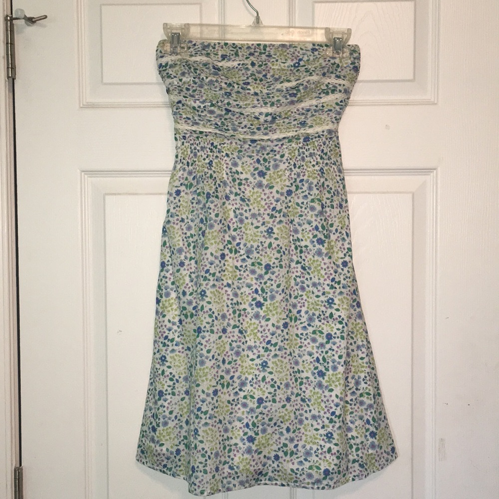 White and floral dress